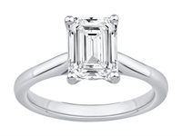 LAB Emerald cut14kt hvid  2.00ct w/Si